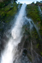 Fototapeta na wymiar Waterfall in Milford Sound