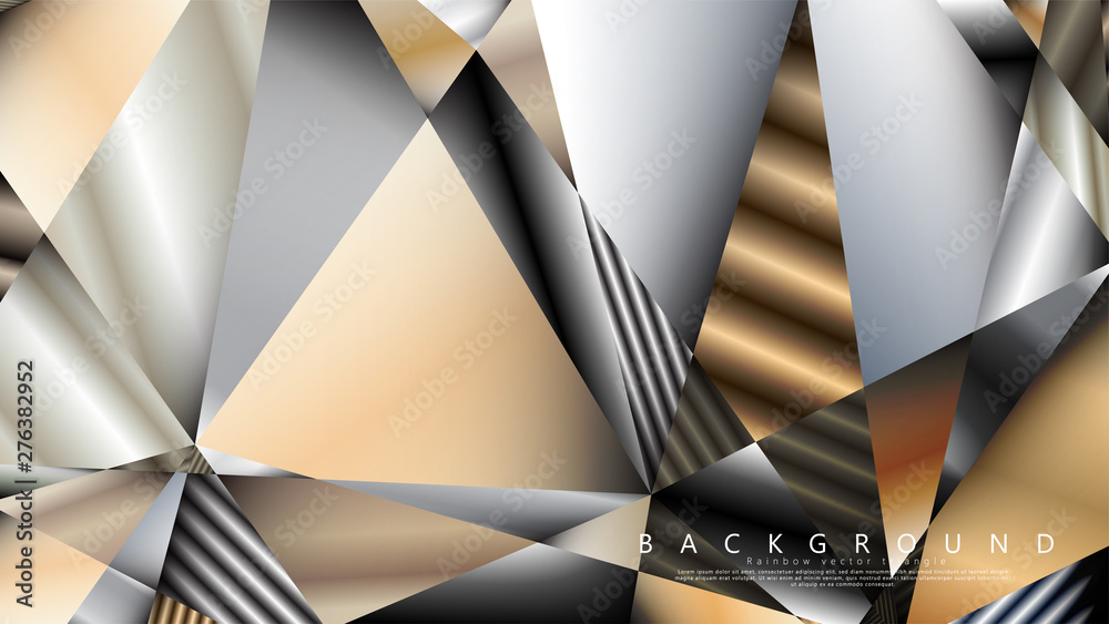 Wall mural abstract geometric background. vector gradient metal triangle