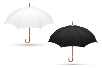 white and black classical umbrella from rain stock vector illustration