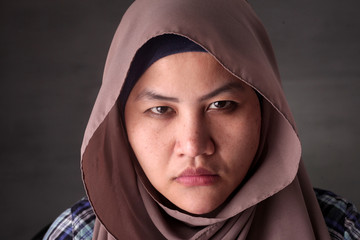 Angry Muslim Woman Starring at camera