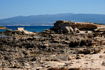 Fototapeta na wymiar Veduta della costa di Su Pallosu