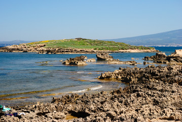 Veduta della costa di Su Pallosu