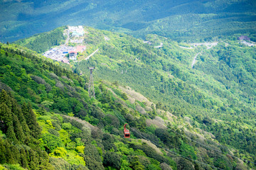 筑波山の登山　ロープーウェイ　ケーブルカー