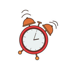 alarm clock of color red isolated icon