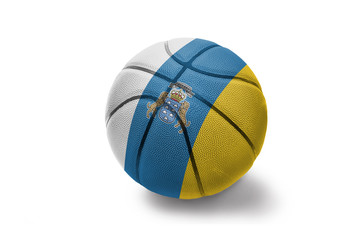 basketball ball with the national flag of canary islands on the white background