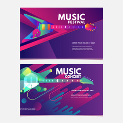 Illustration Music Festival Poster or Banner Colorful Template