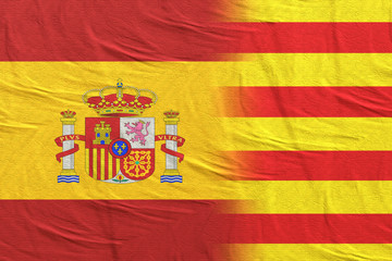 Spain and Catalonia flags