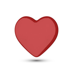 Red heart 3D. Polygon mesh. Vector illustration.