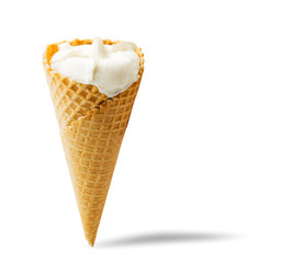 Ice cream cone on a white background. Isolated