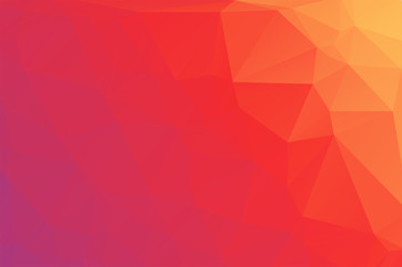 Fototapeta premium Pink red yellow Low poly crystal background. Polygon design pattern. Pink yellow Low poly vector illustration, low polygon background.