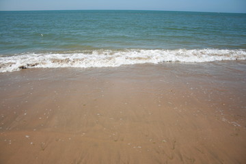 Calm water on the beach at the morming