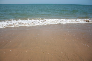 Fototapeta na wymiar Sea with clear water at spanish beach Huelva