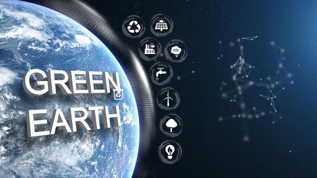 Earth Green Energy Infographics Half Orb Day White Icons