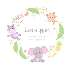 cute floral animal illustration