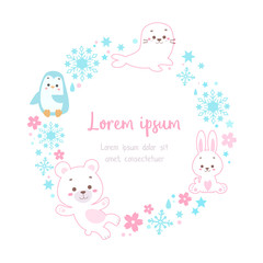 cute floral animal illustration