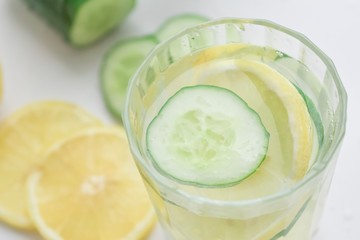 glass of water with lime