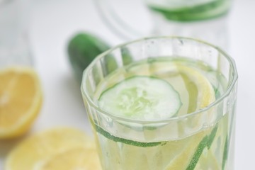 glass of water with lime