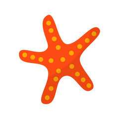 Obraz premium Starfish. Flat color summer Holiday icon on white background. Sports and recreation. Beach accessories. Vector illustration.