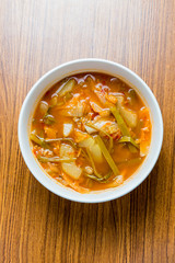 Hot and Spicy Curry of Water orange with fish. sour soup made of tamarind paste.