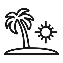 beach sunset - minimal line web icon. simple vector illustration. concept for infographic, website or app.