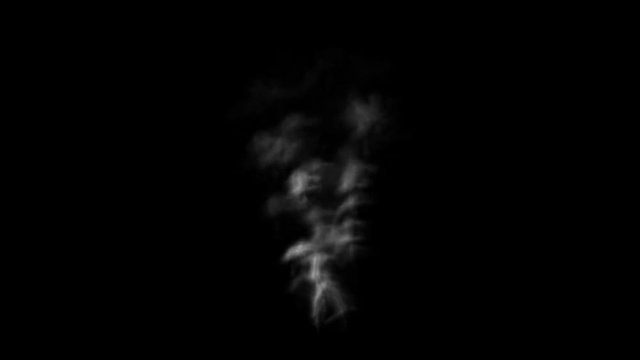 A white smoke stream on a black studio background can be separated or used continuously.