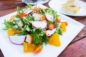 Caesar Salad on White Plate