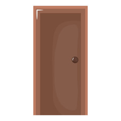 wooden door closed isolated icon