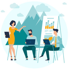 Flat design business process concept