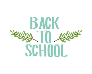 back to school label on white background