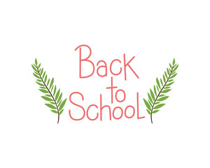 back to school label on white background