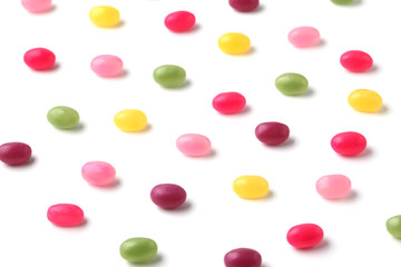カラフル グミ ゼリー キャンディー お菓子 白背景