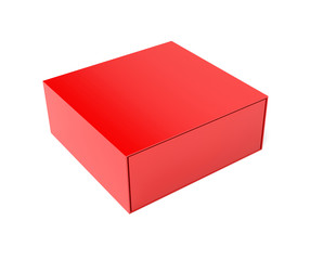 Red closed box. 3d rendering illustration