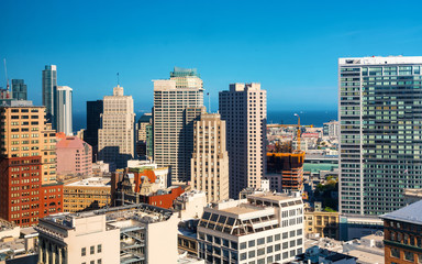 Fototapeta premium Downtown San Francisco skyline buildings and skyscrapers