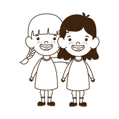silhouette of baby girls standing smiling