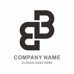 Monogram Letter B Geometric Business Company Vector Logo Design Template