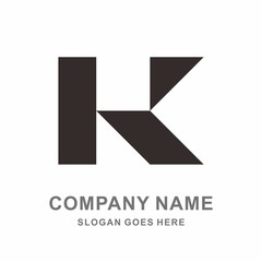 Monogram Letter K Geometric Square Business Company Vector Logo Design Template