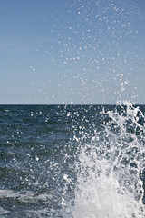 splashing wave sea water sunny day spray splatter nature