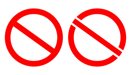 red ban sign, stop sign