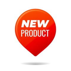 Red Pin on white background.