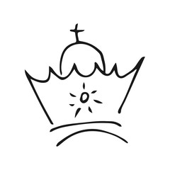 Simple graffiti sketch queen or king crown