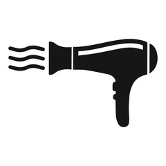 Hair dryer black vector icon isolated