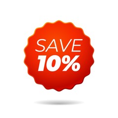 Red Vector Sticker, save 10 percent