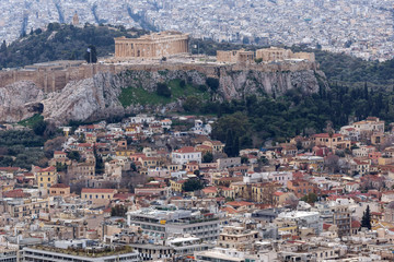 Fototapeta premium Panorama of city of Athens from Lycabettus hill, Greece