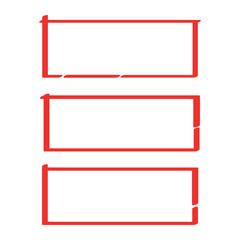red hand drawn and sketch rectangle and square frame marker highlighter elements