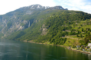 ornevegen or eagle road in norway with waterfalls, eagle road in norway and geiranger