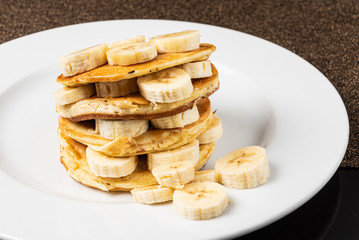 pancakes on the white plate