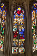 Christ and Madonna. Stained glass