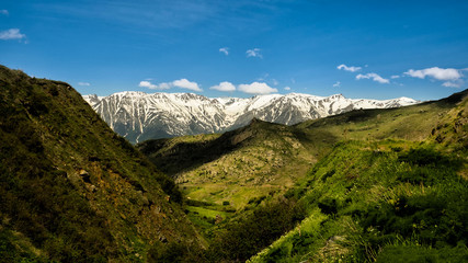 Obraz premium A Stunning sunrise in the mountains. Beautiful spring landscape. Zangezur Mountains. Armenia
