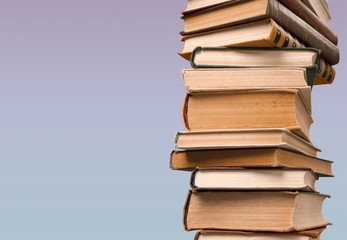 Collection of old books  on background