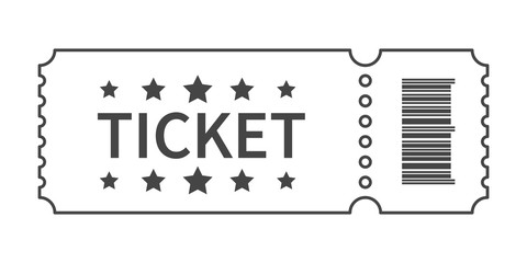 Ticket with barcode and star